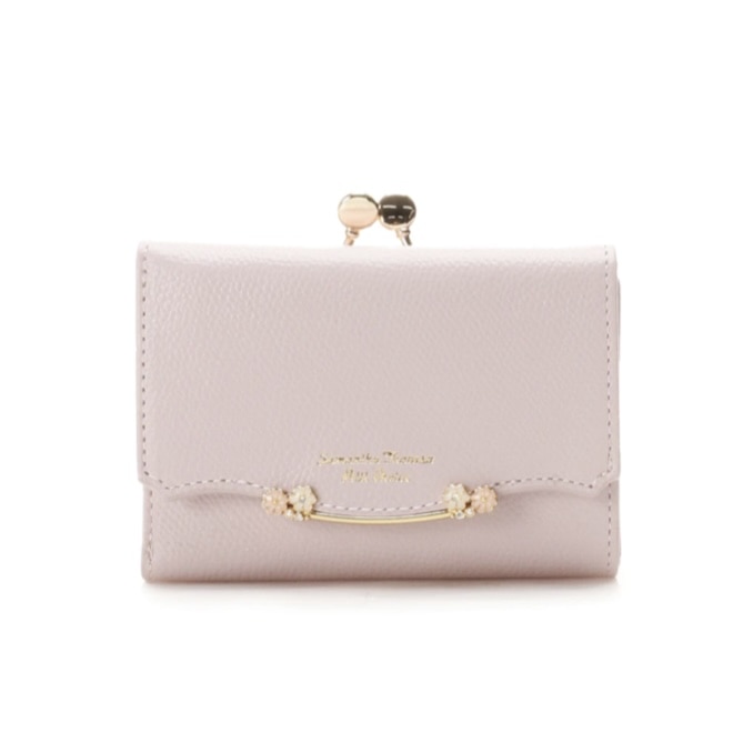 サイドフラワーバー 折財布　ピンク