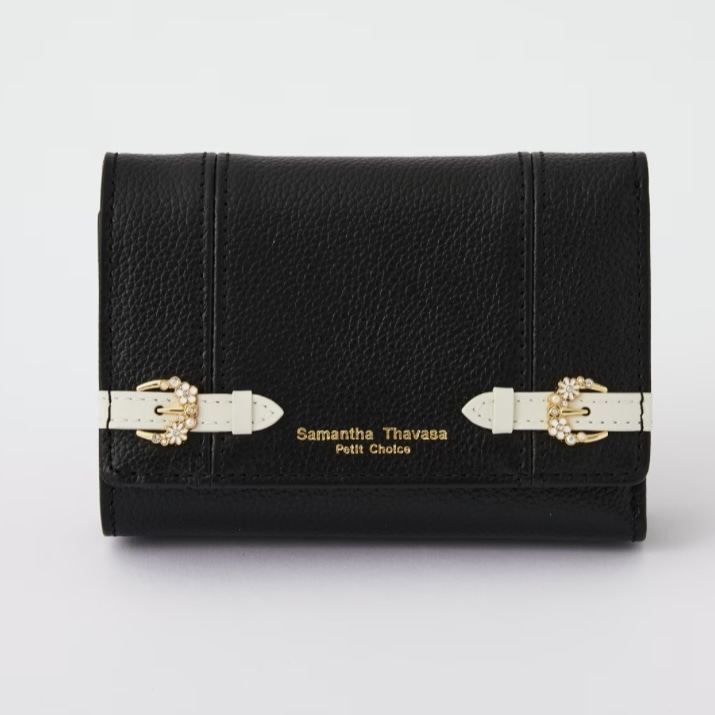 サイドベルト　折財布　ブラック