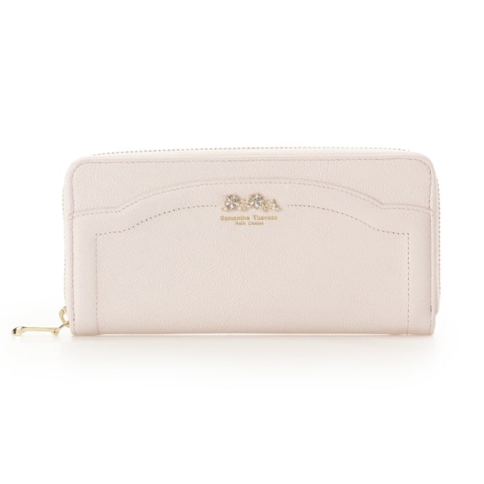 ラメフラワービジュー 長財布　ピンク