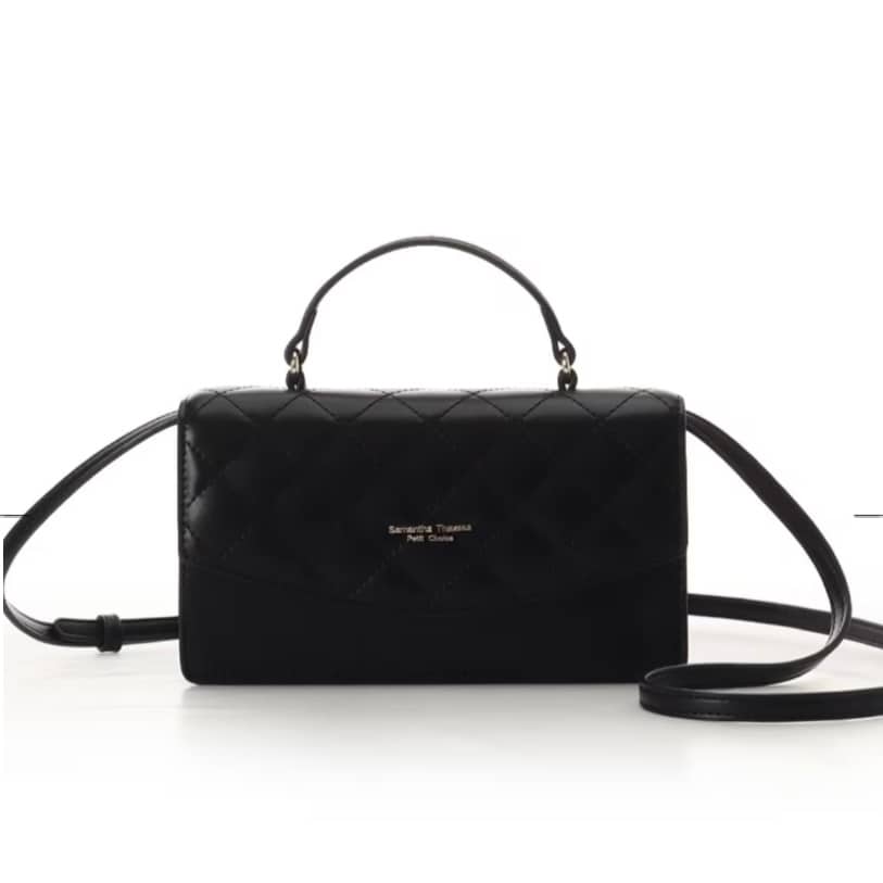 キルティングウォレットショルダー　ブラック