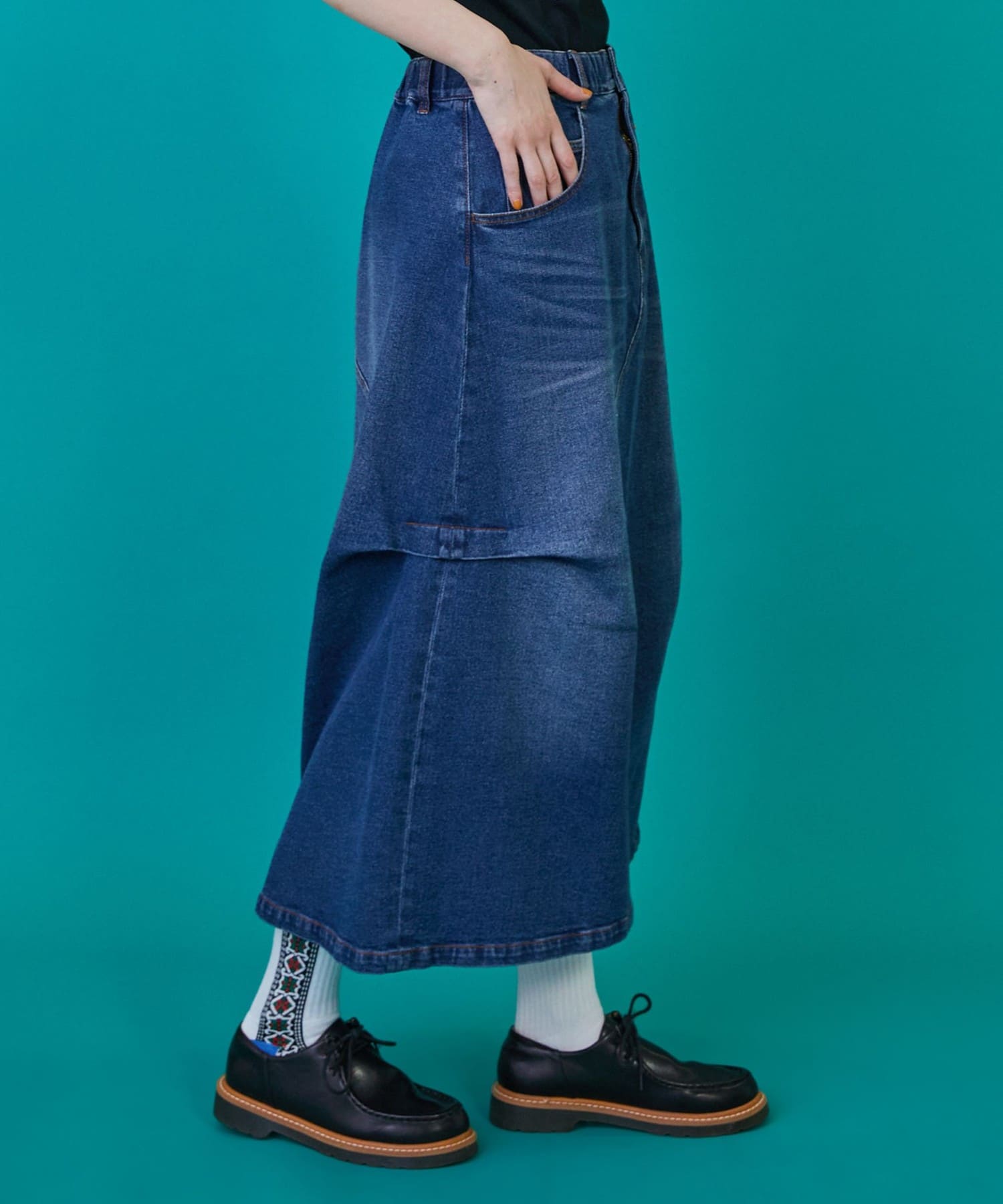 カーブデニム③（スカート） ブルー 0サイズ