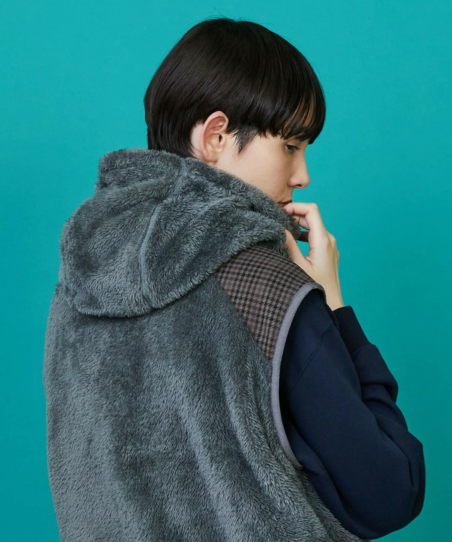 WILDTHINGS×FRAPBOIS シャギーフリースバラクラバ グレー Fサイズ