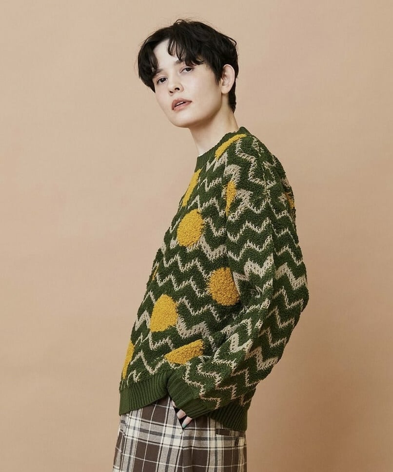 ウェーブドット カーキグリーン 1サイズ