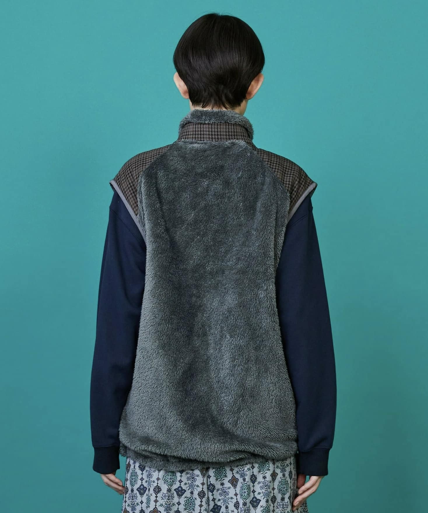 WILDTHINGS×FRAPBOIS シャギーフリースベスト グレー Mサイズ