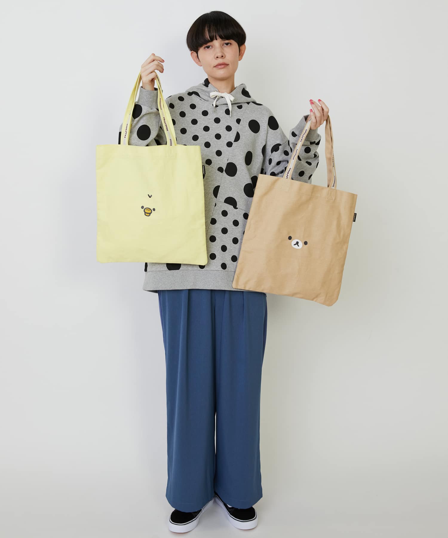 FRAPBOIS×Rilakkuma ロゴトート ベージュ（リラックマ柄） Fサイズ