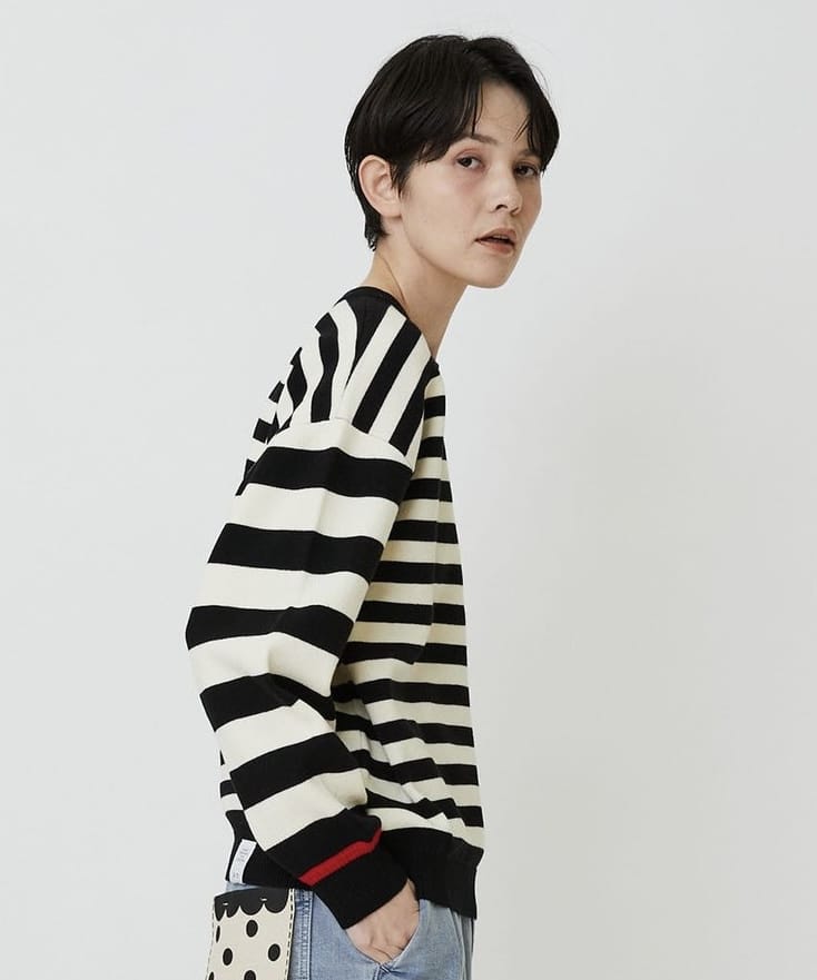 ミックスボーダー オフホワイト×ブラック 1サイズ