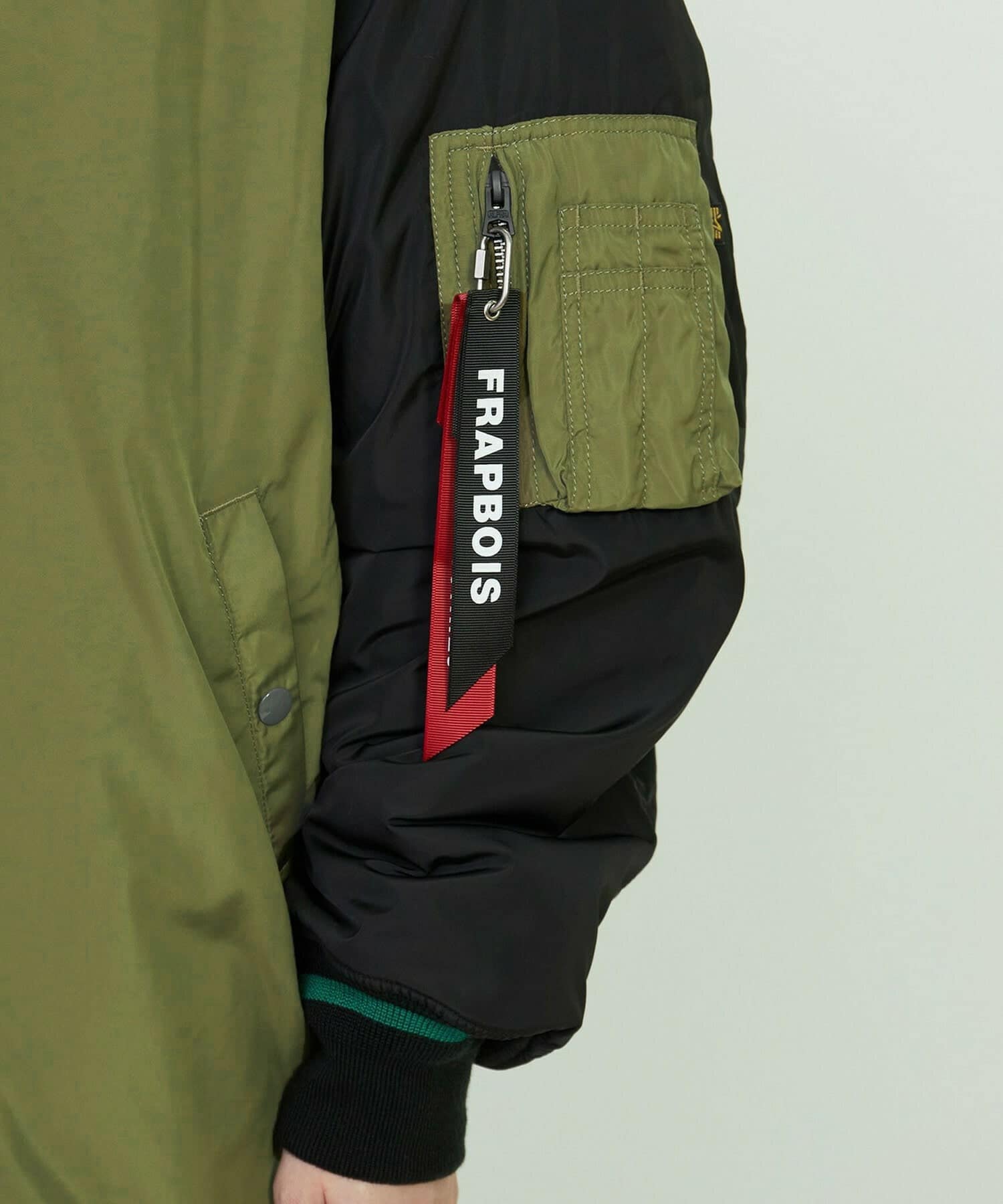 ALPHA × FRAPBOIS ジャケット オリーブ×ブラック Sサイズ