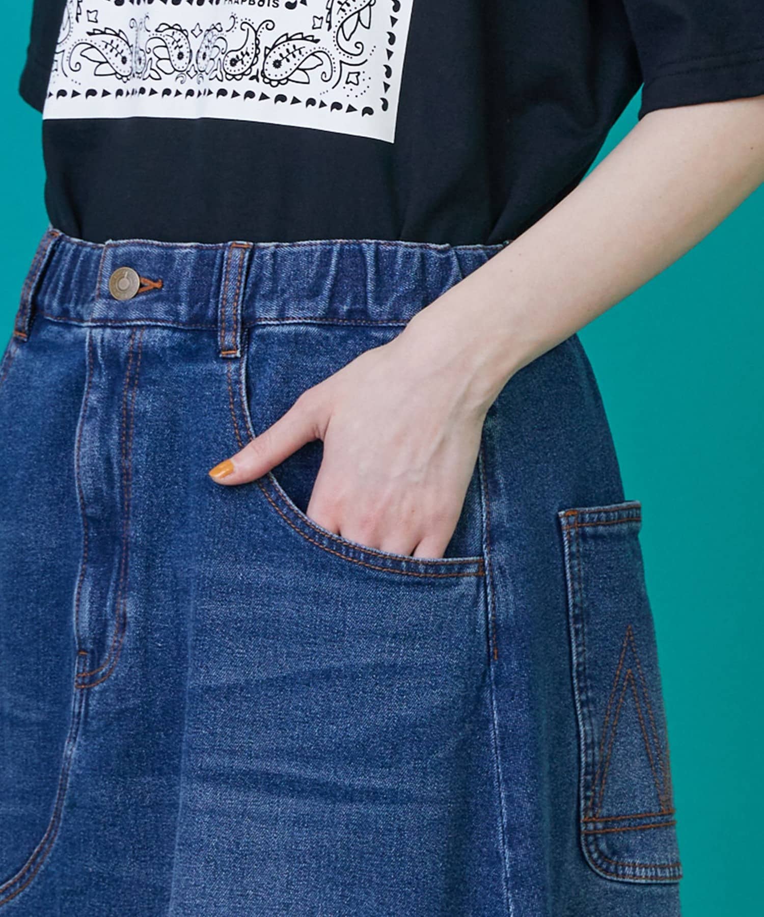 カーブデニム③（スカート） ブルー 0サイズ