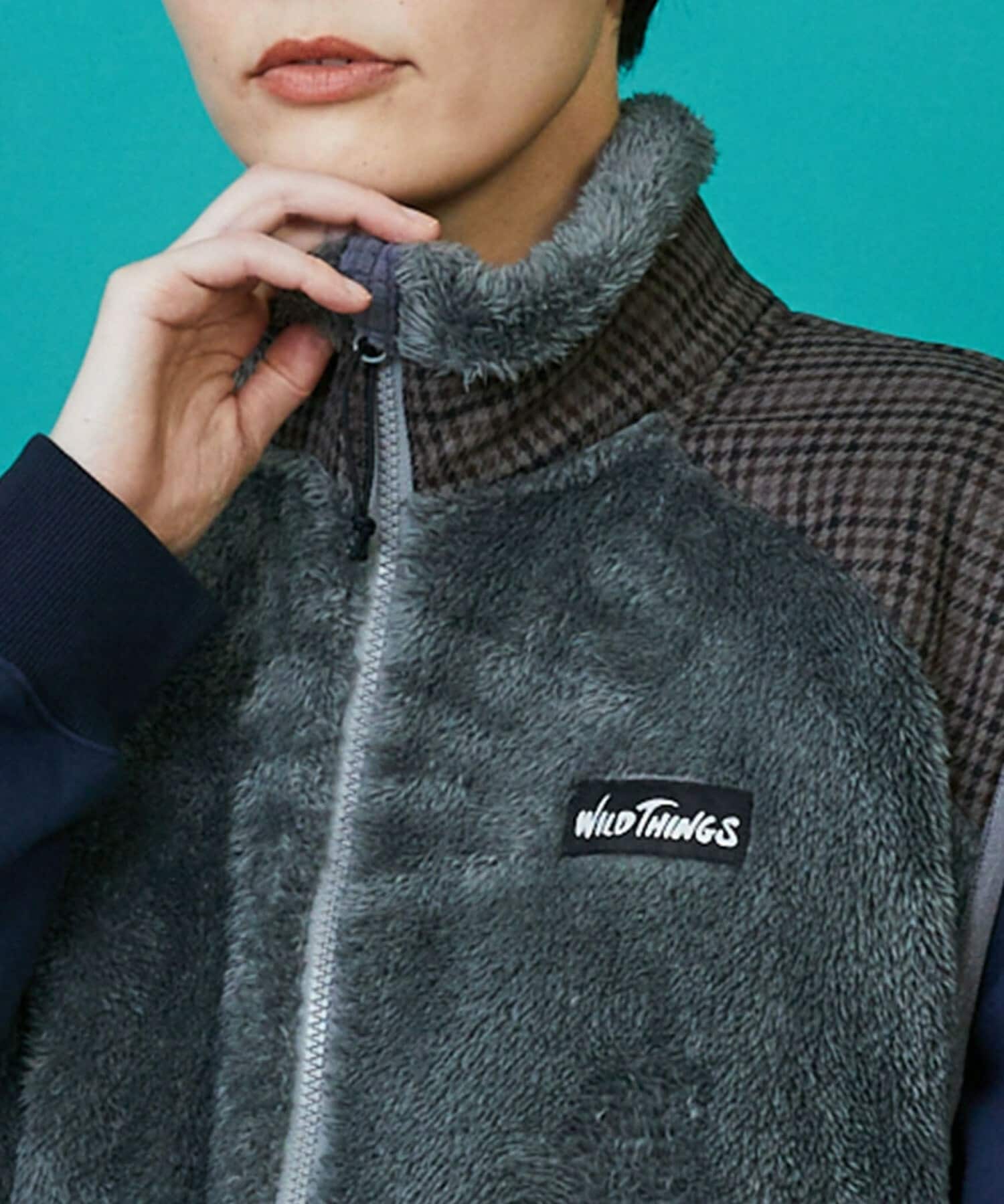 WILDTHINGS×FRAPBOIS シャギーフリースベスト グレー Mサイズ