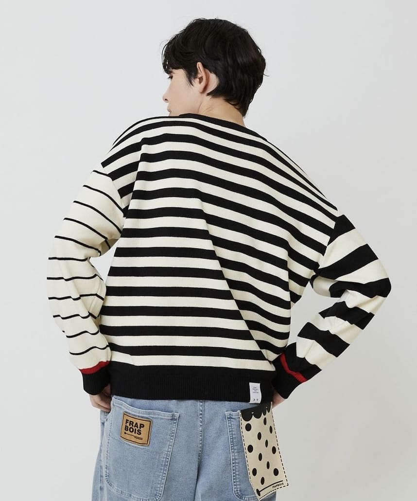 ミックスボーダー オフホワイト×ブラック 1サイズ