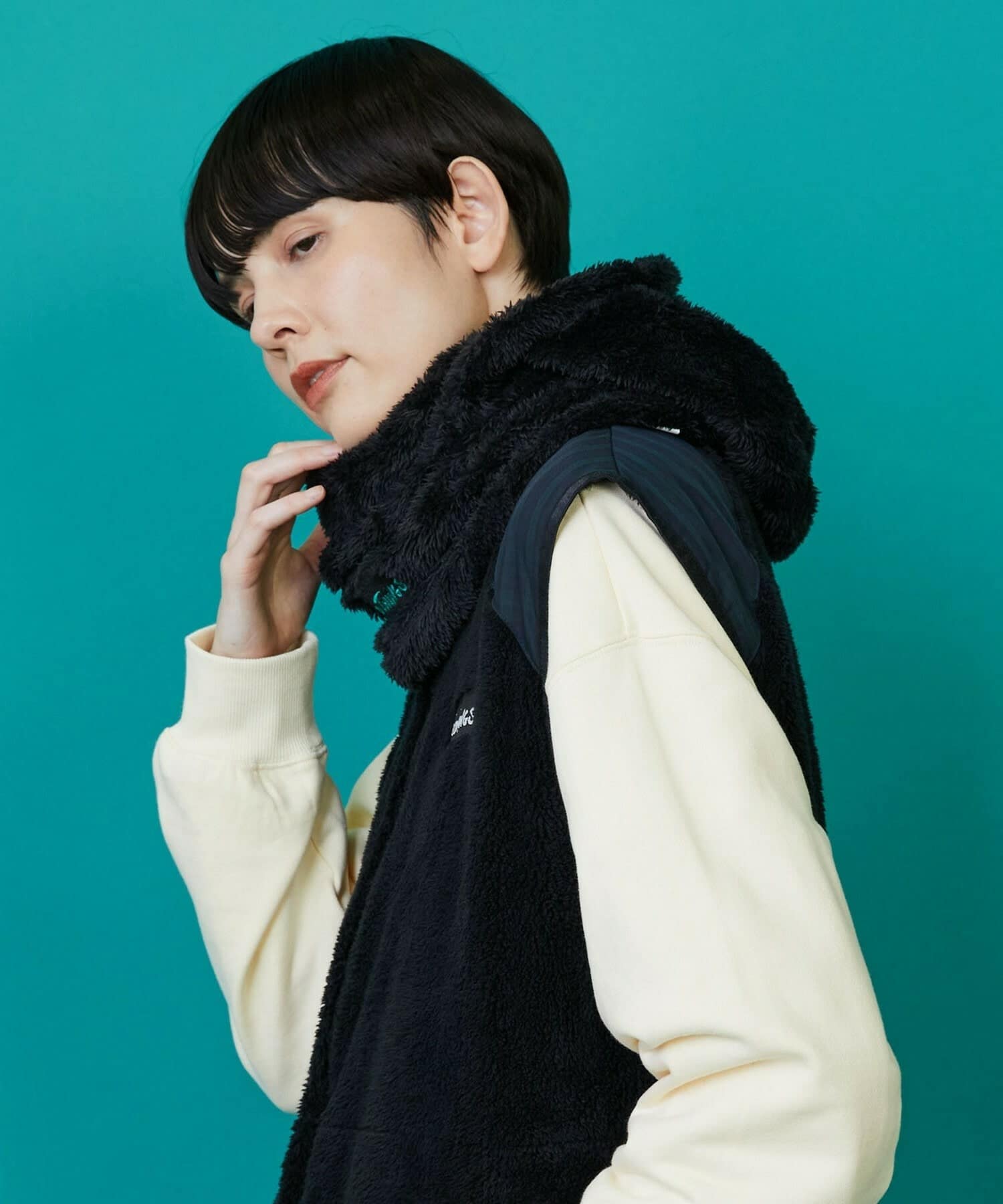 WILDTHINGS×FRAPBOIS シャギーフリースバラクラバ グレー Fサイズ