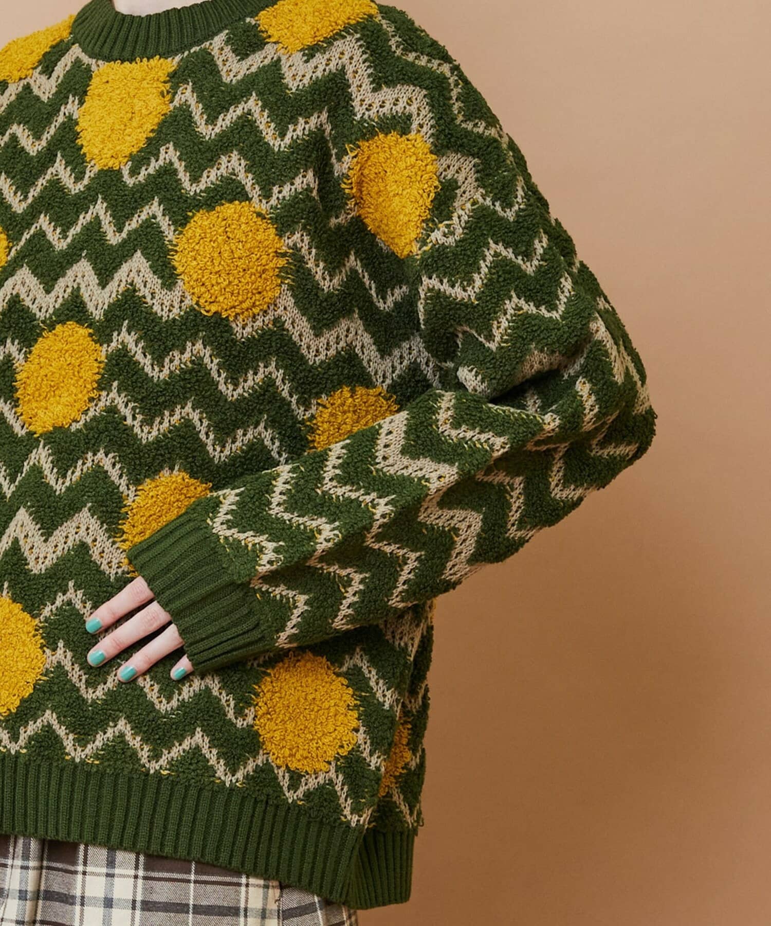 ウェーブドット カーキグリーン 1サイズ