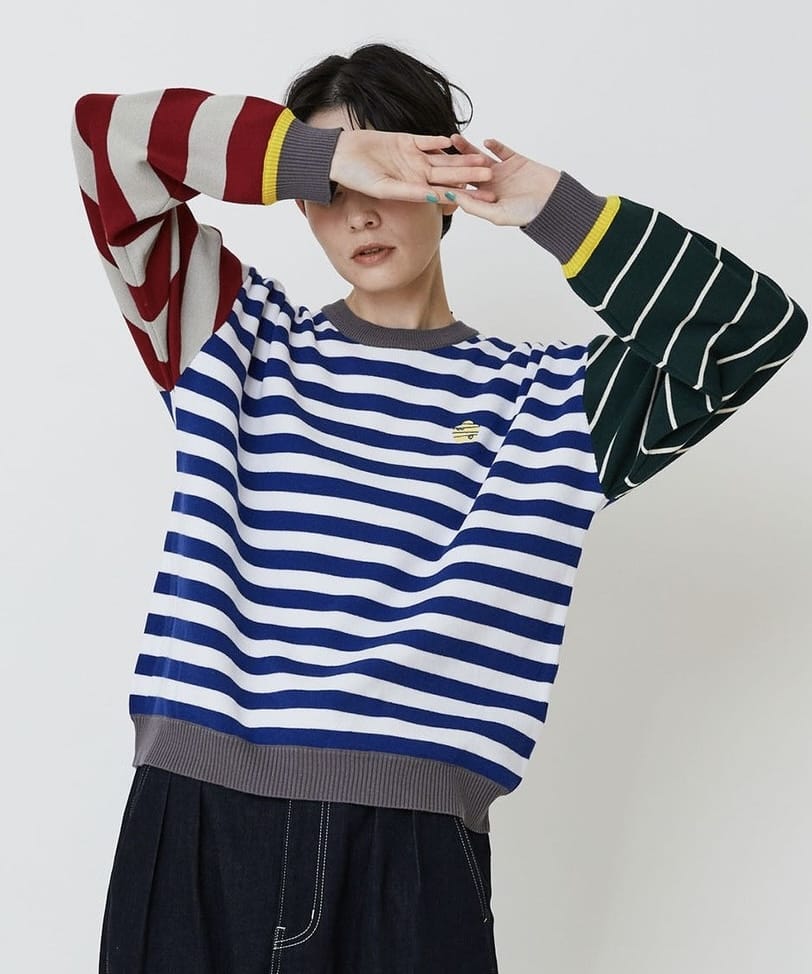 ミックスボーダー オフホワイト×ブラック 1サイズ