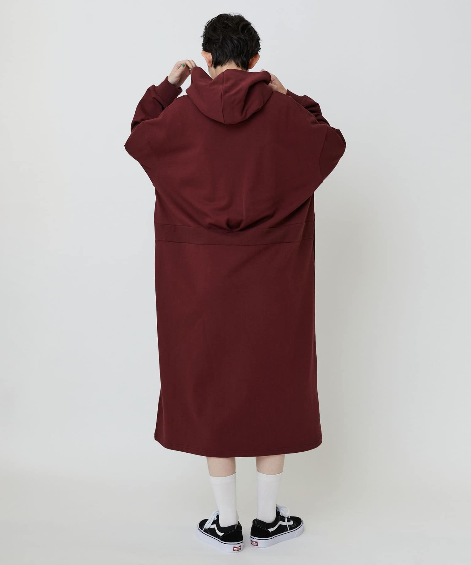 フーディーワンピ ワイン 1サイズ