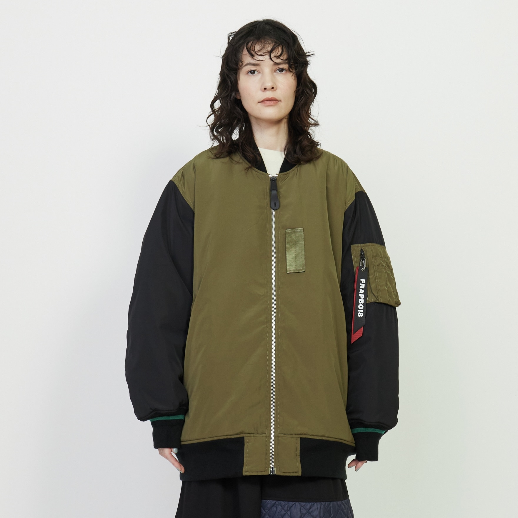 ALPHA × FRAPBOIS ジャケット オリーブ×ブラック Sサイズ