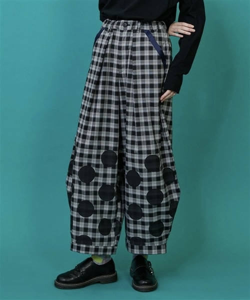 チェックオンドット（パンツ） ブラック系チェック 0サイズ