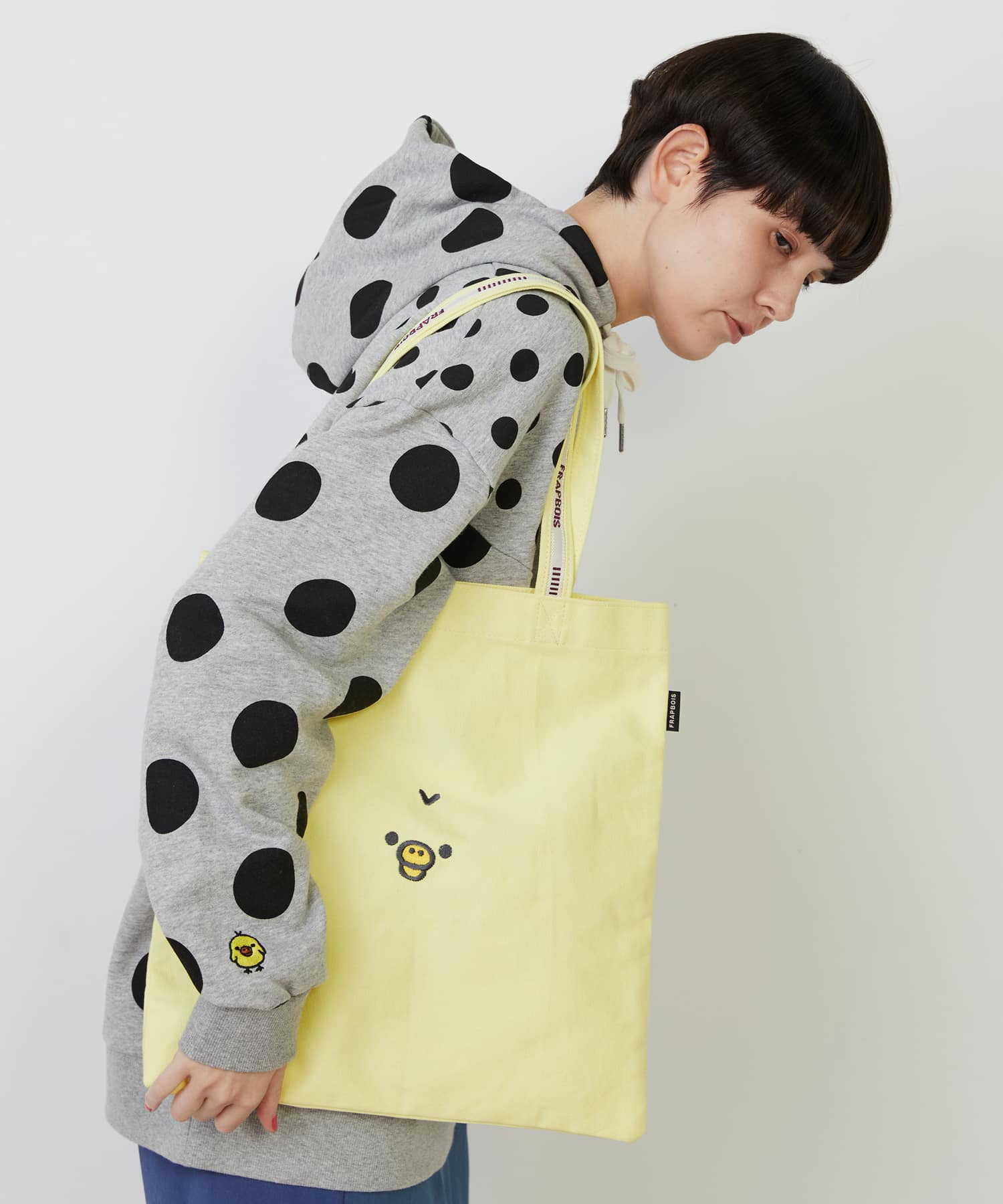 FRAPBOIS×Rilakkuma ロゴトート イエロー（キイロイトリ柄） Fサイズ