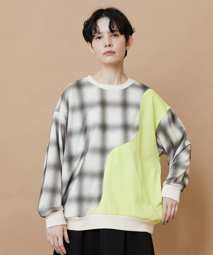 ハーフオンブレー ベージュ×イエロー 1サイズ