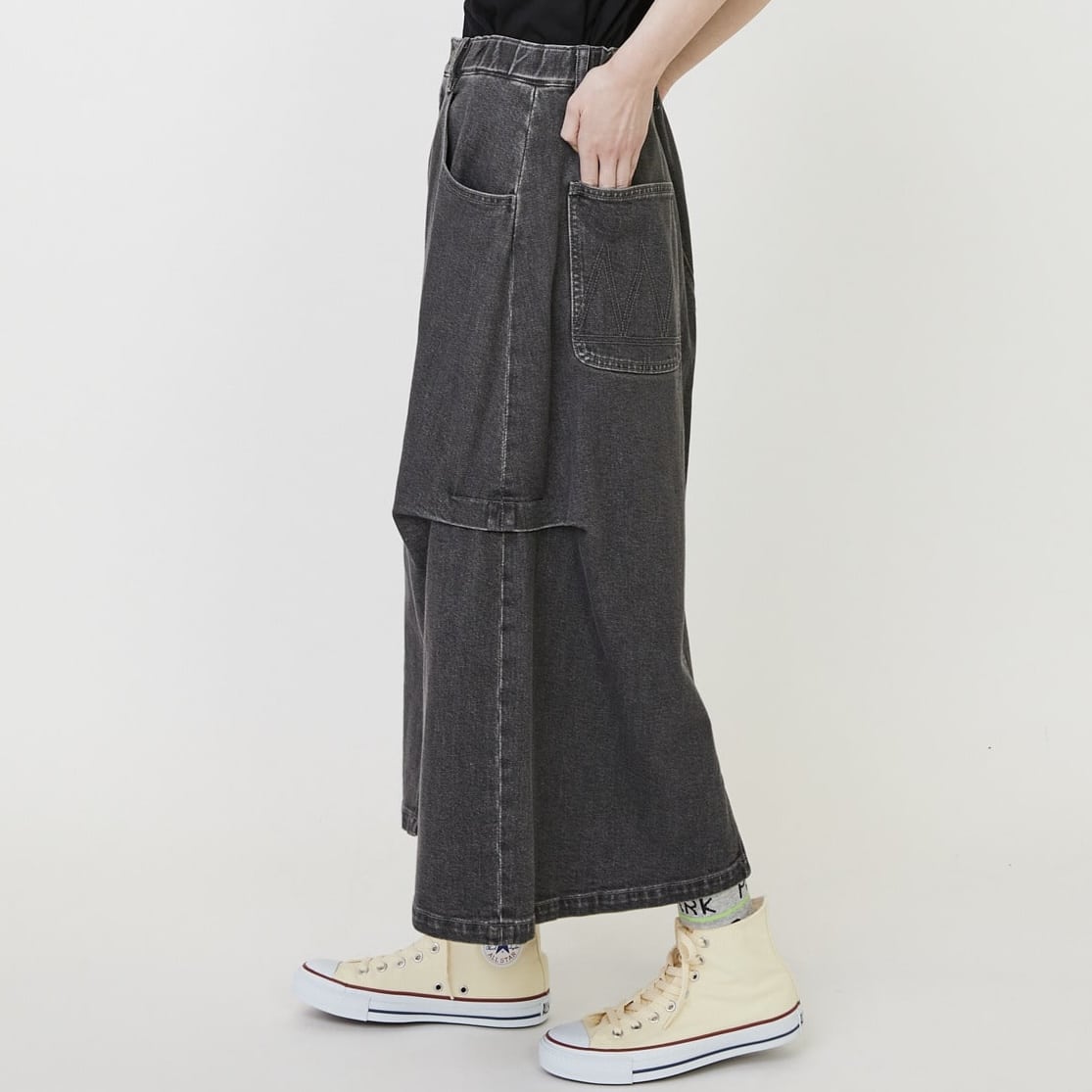 カーブデニム②(スカート) ブラック 1サイズ