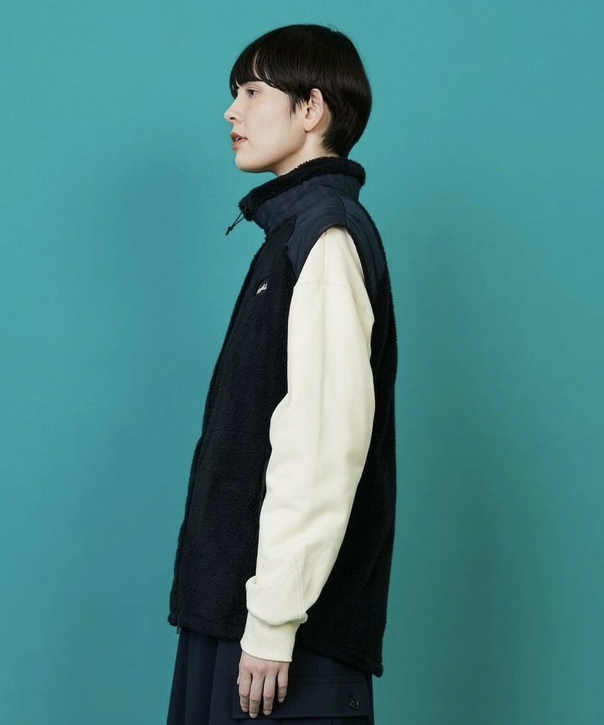 WILDTHINGS×FRAPBOIS シャギーフリースベスト グレー Mサイズ