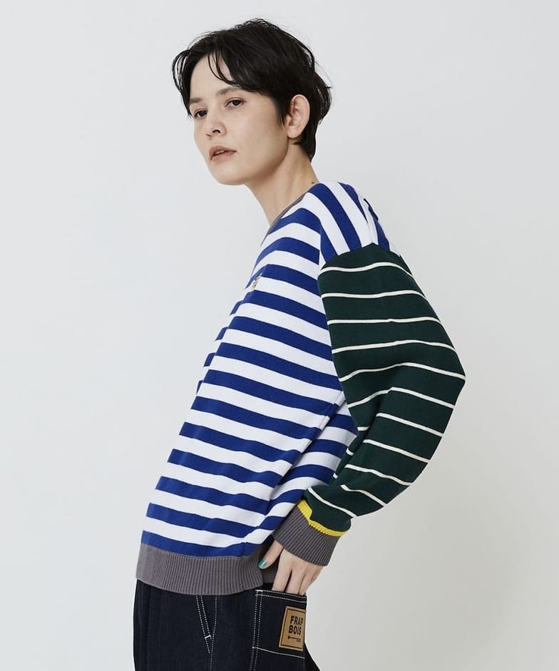 ミックスボーダー オフホワイト×ブラック 1サイズ