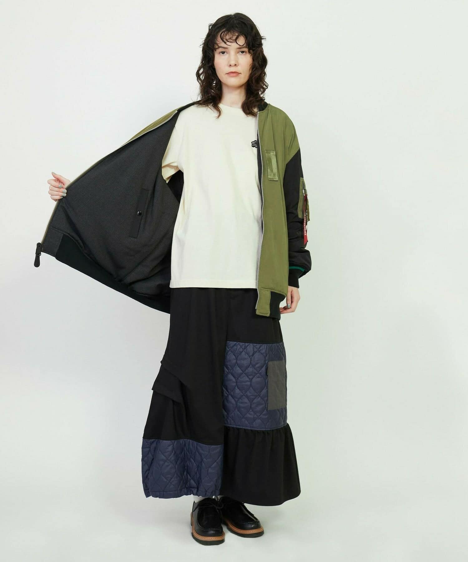 ALPHA × FRAPBOIS ジャケット オリーブ×ブラック Sサイズ