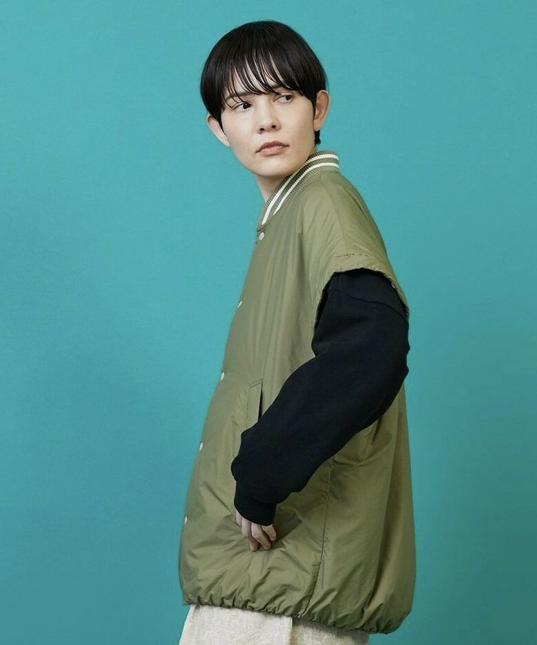 ツーウェイコート カーキ×ライトカーキ 1サイズ