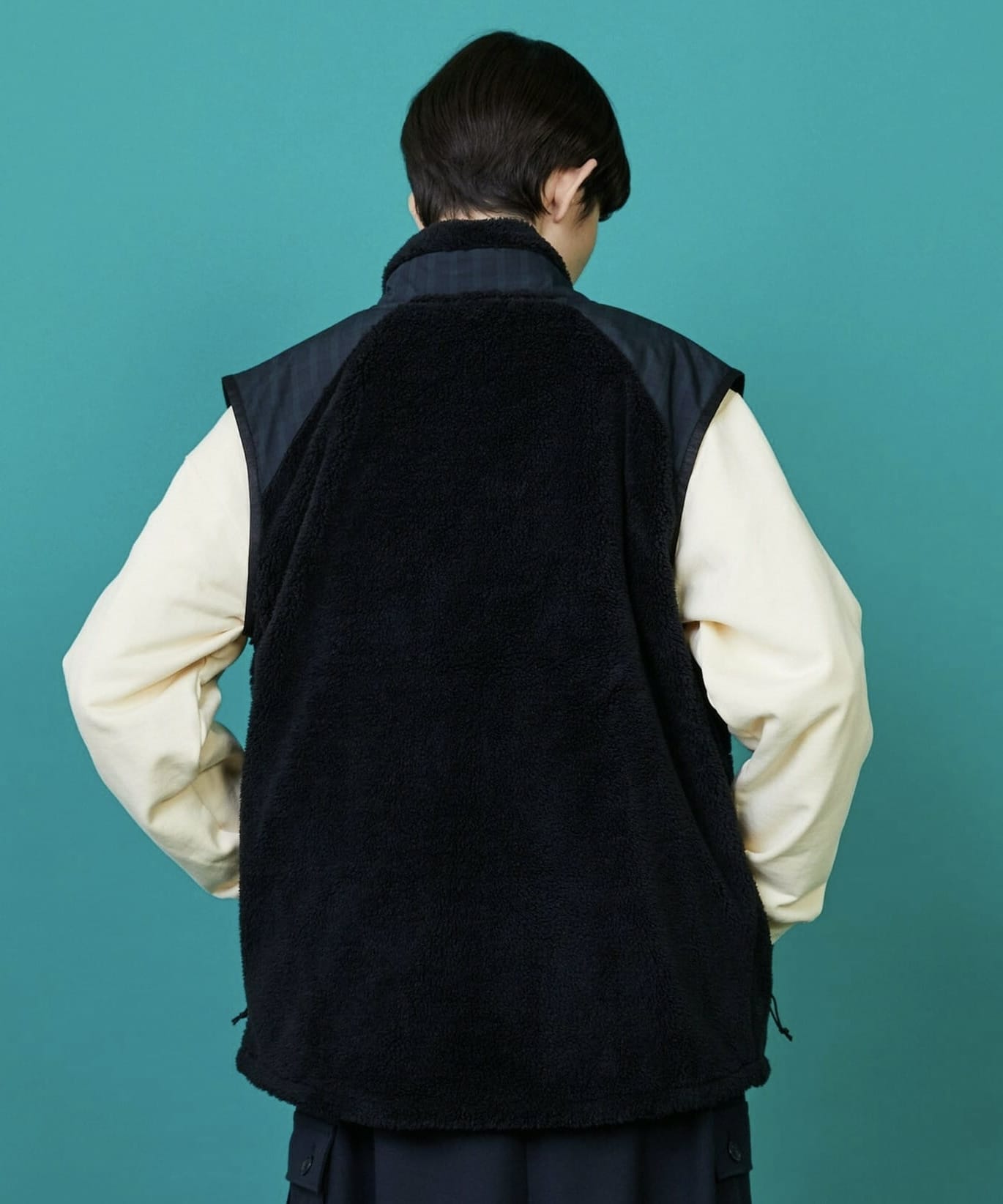 WILDTHINGS×FRAPBOIS シャギーフリースベスト グレー Mサイズ