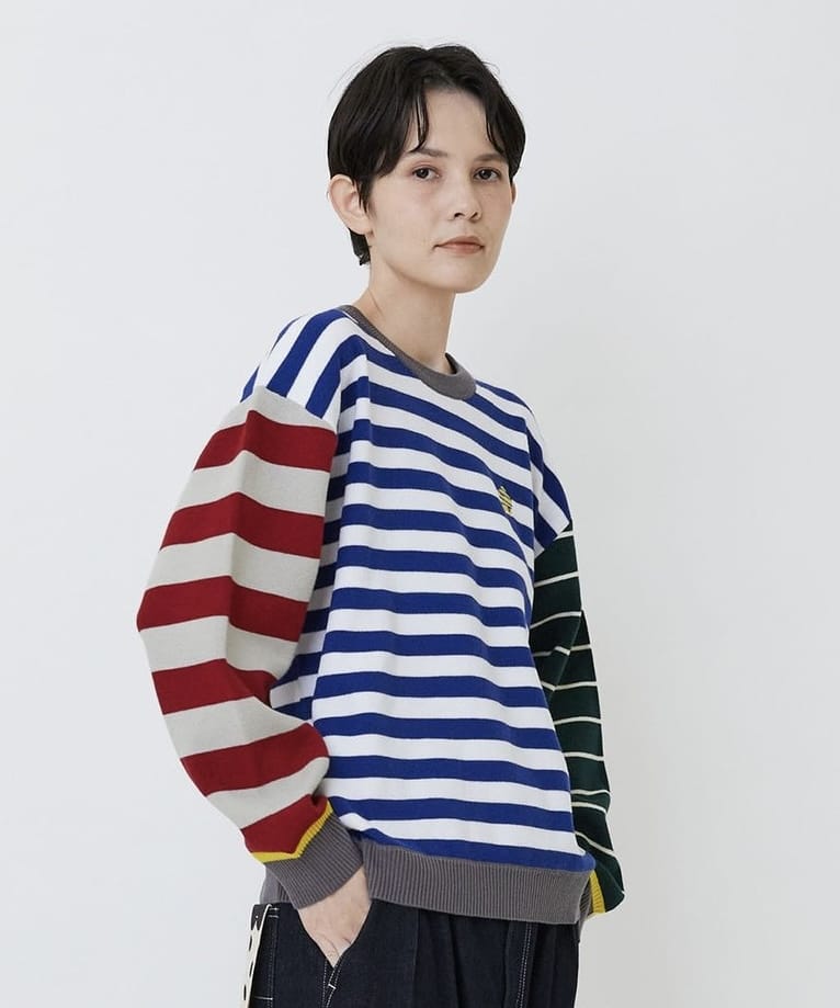 ミックスボーダー オフホワイト×ブラック 1サイズ