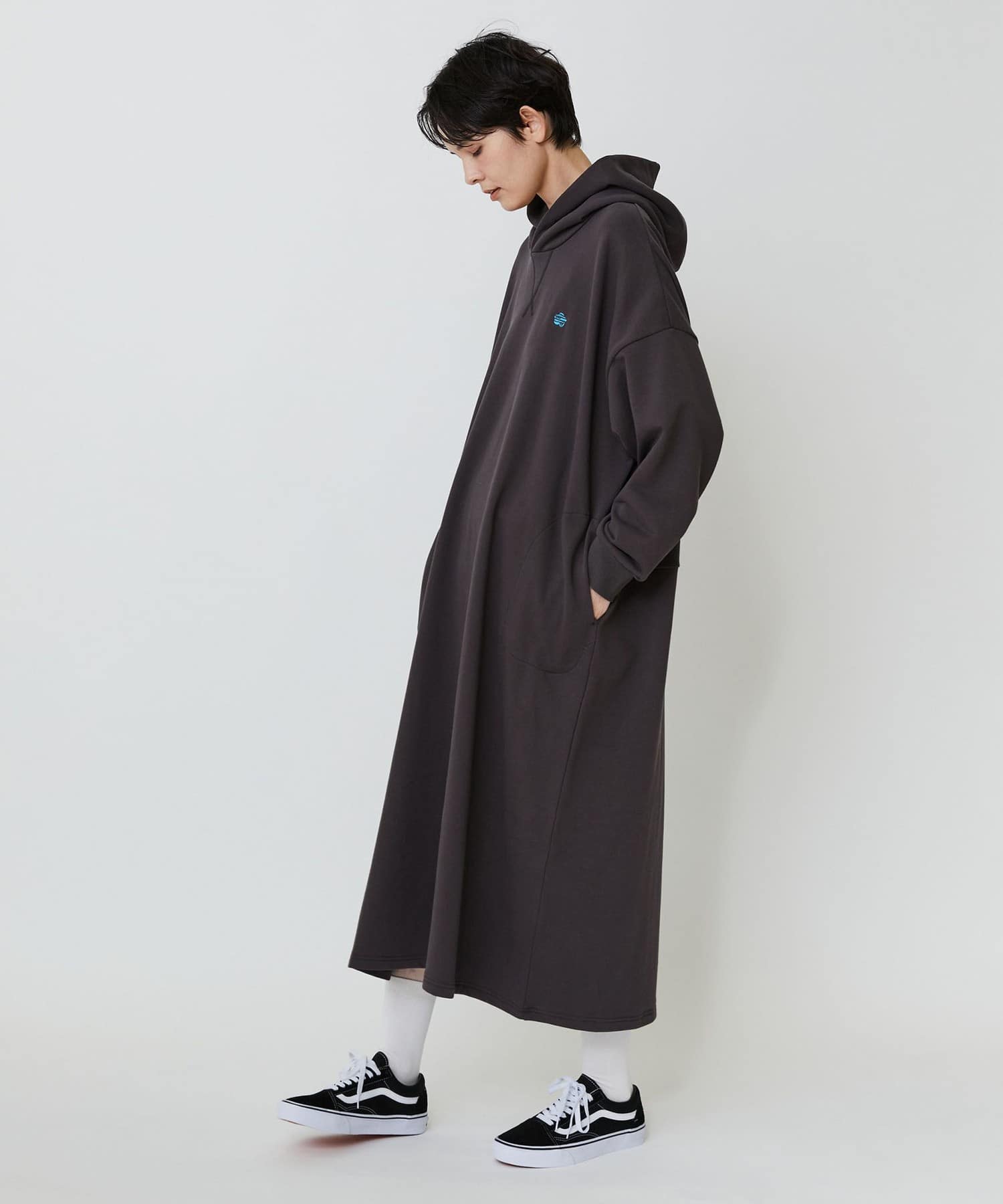 フーディーワンピ ワイン 1サイズ