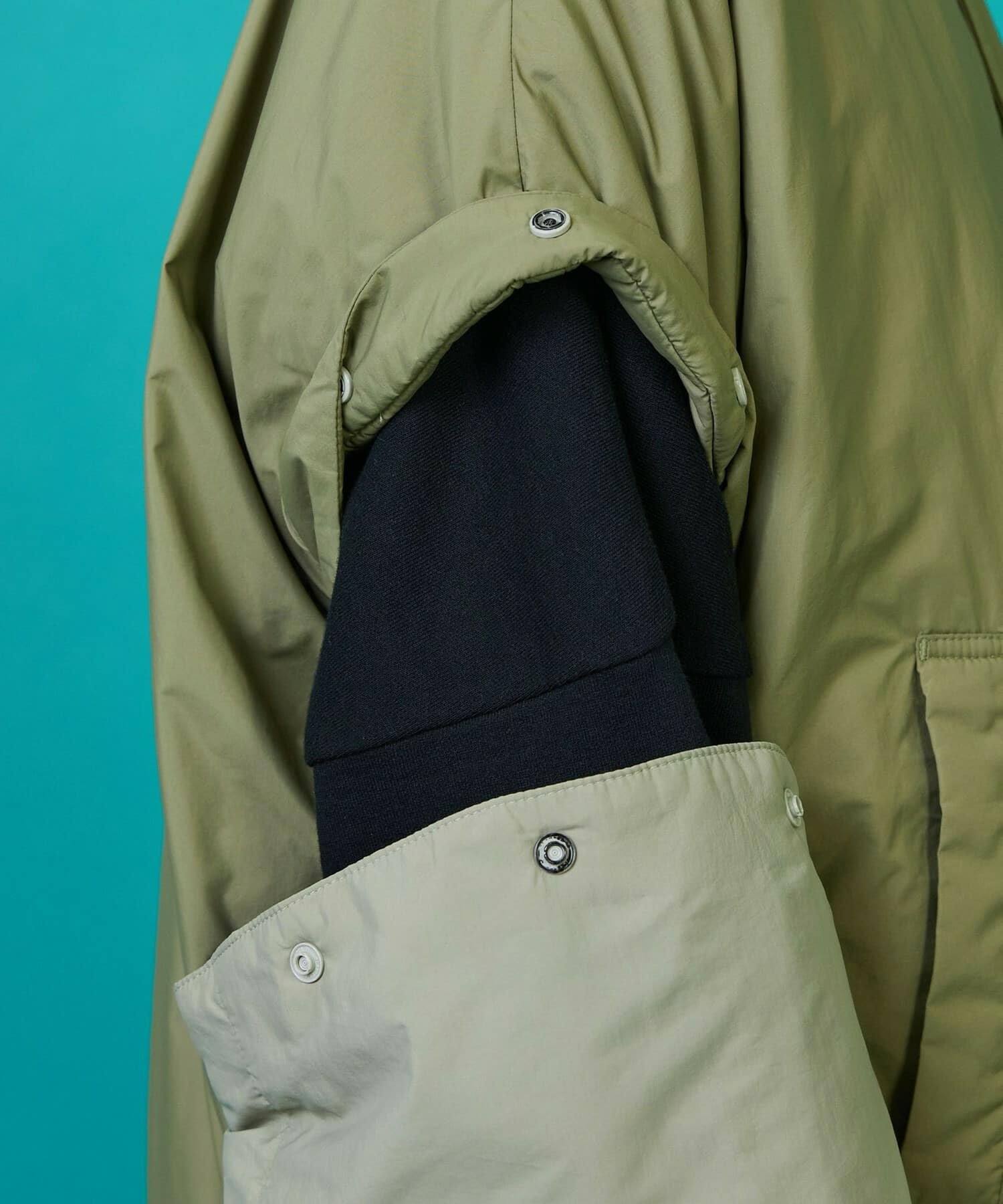 ツーウェイコート カーキ×ライトカーキ 2サイズ