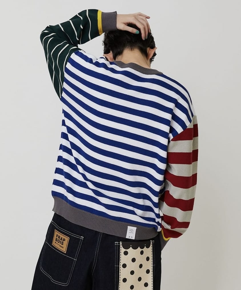 ミックスボーダー オフホワイト×ブラック 1サイズ