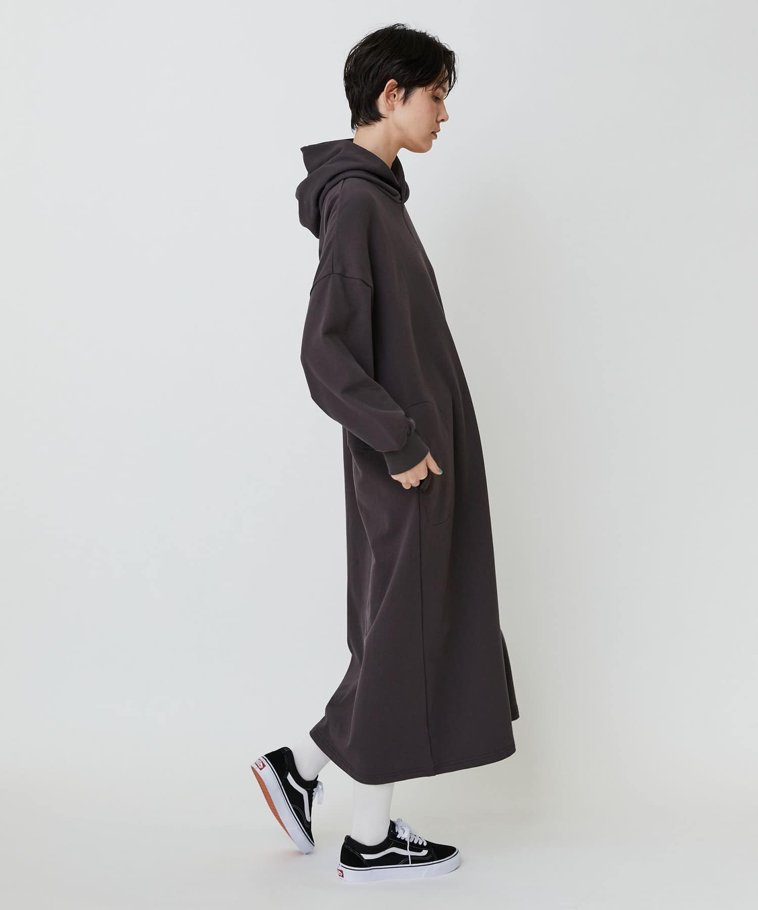 フーディーワンピ ワイン 1サイズ