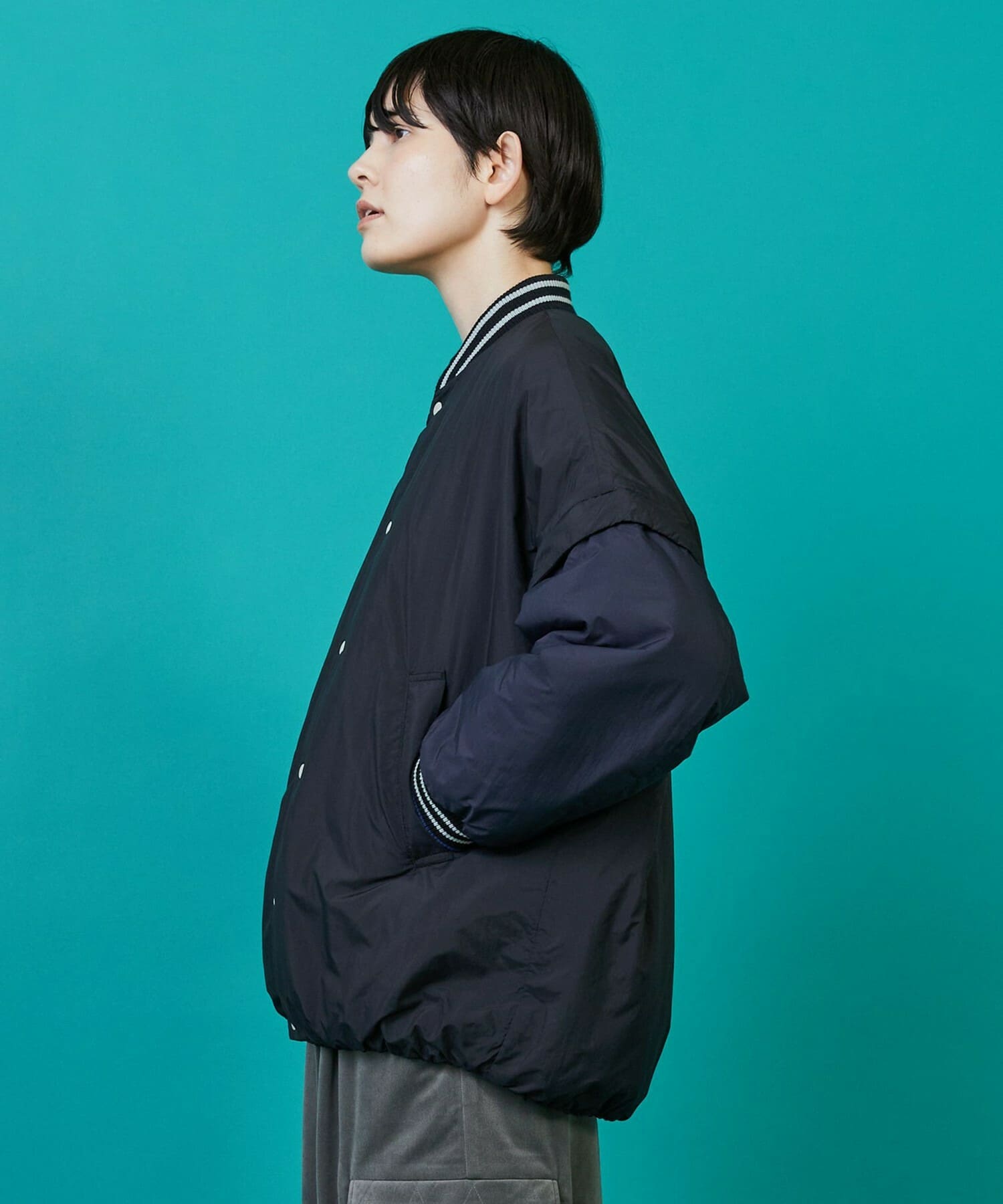 ツーウェイコート カーキ×ライトカーキ 1サイズ