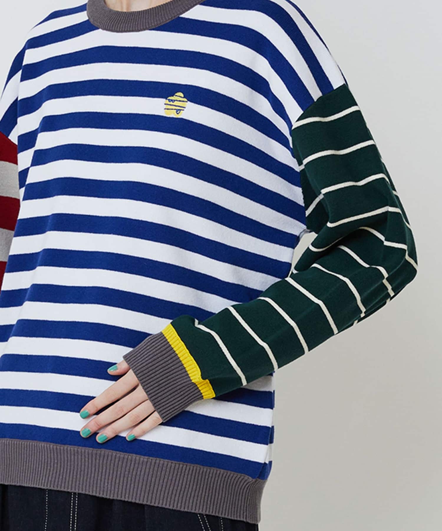 ミックスボーダー オフホワイト×ブラック 1サイズ