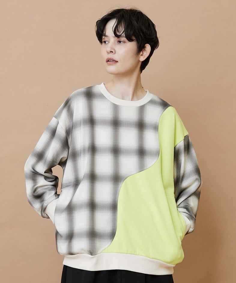 ハーフオンブレー ベージュ×イエロー 1サイズ