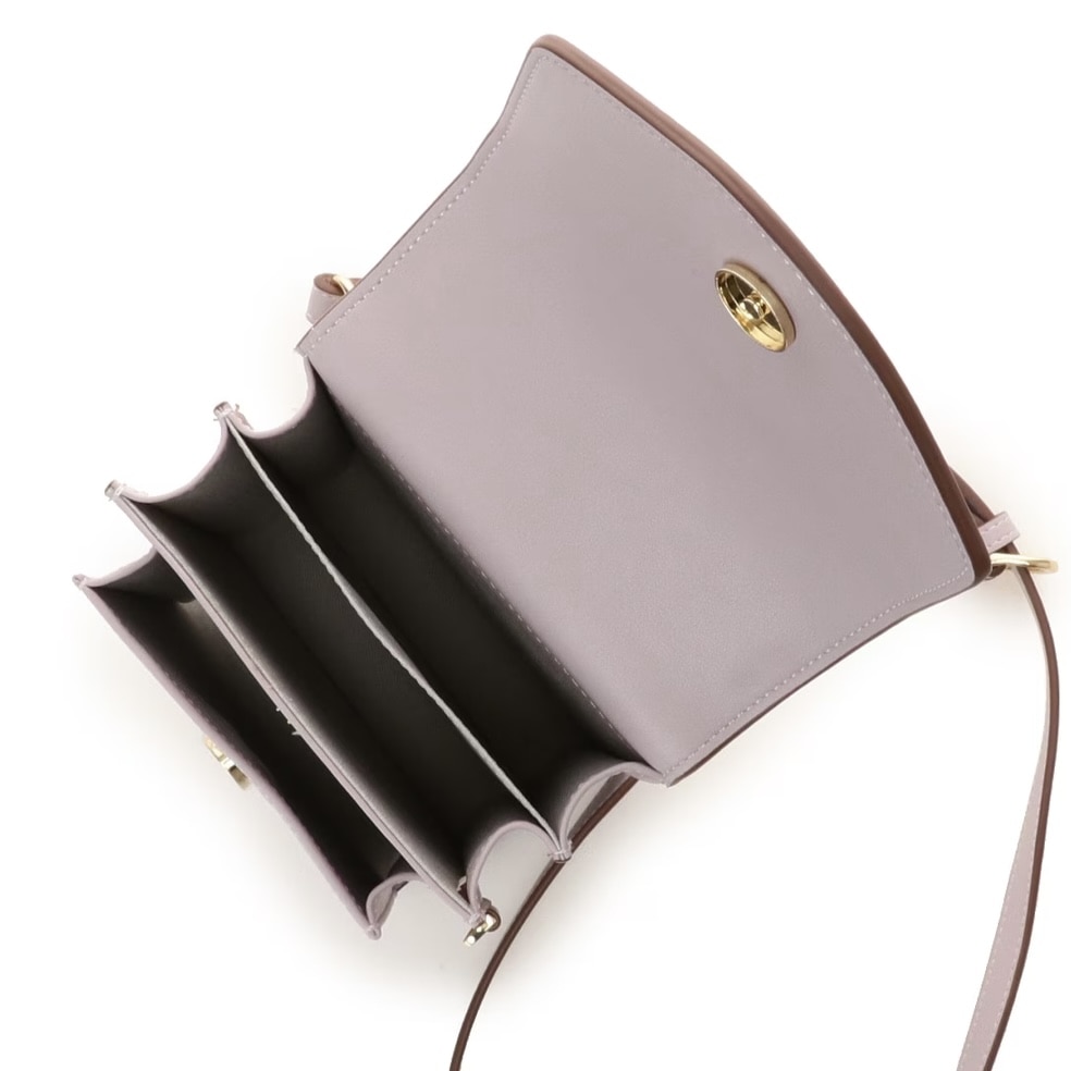 プリーツデザイン　マルチケース付き　スマホショルダー ラベンダー