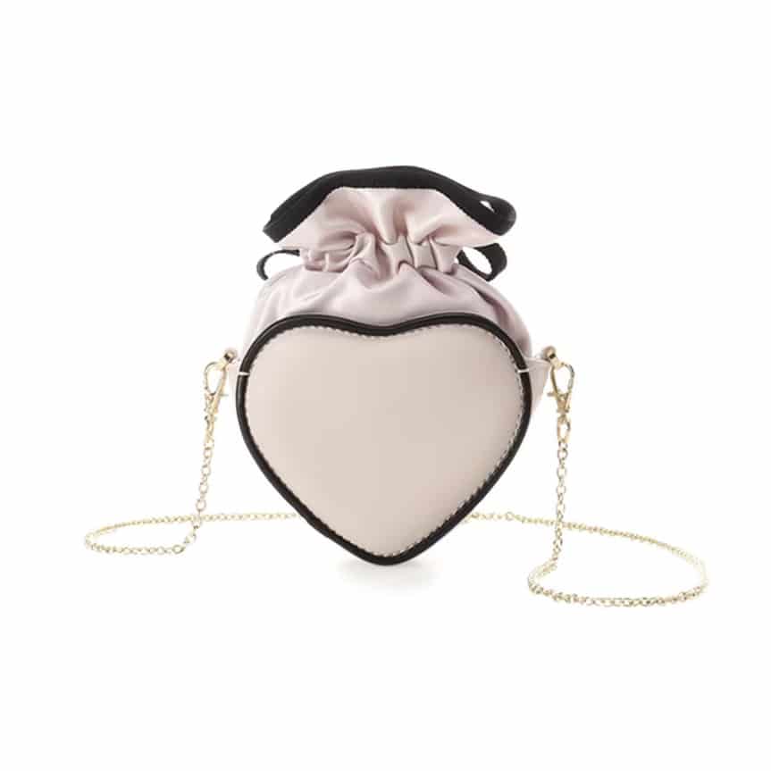 バイカラーハートポーチ