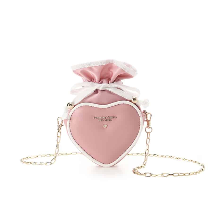 バイカラーハートポーチ