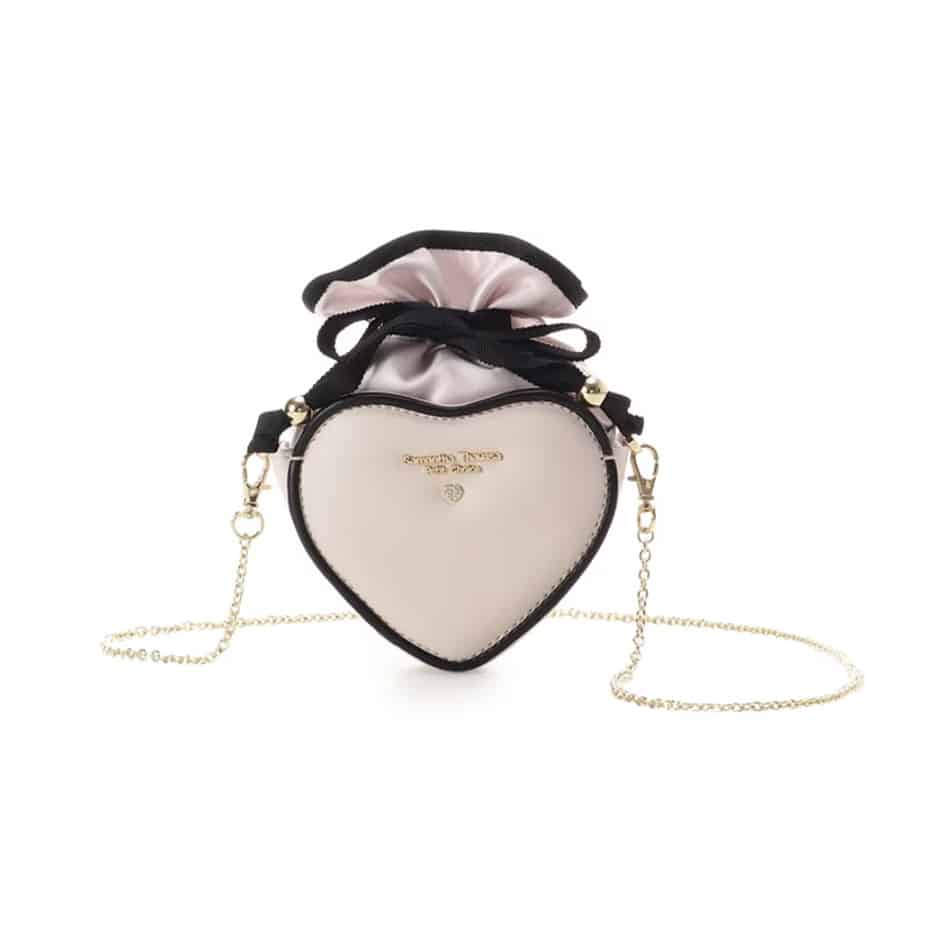 バイカラーハートポーチ