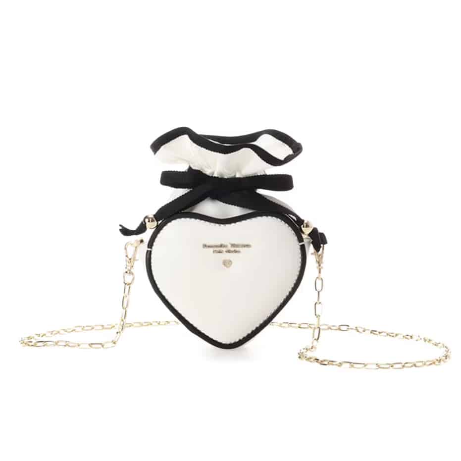 バイカラーハートポーチ