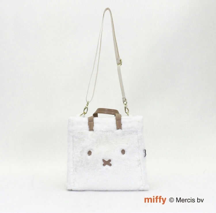【ミッフィー(miffy)  2WAYトート　モコモコファー　6033 ホワイト】