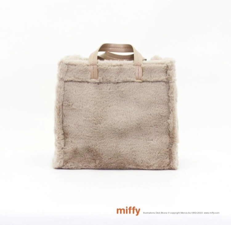 【ミッフィー(miffy)  2WAYトート　モコモコファー　6033 ミルクティー】
