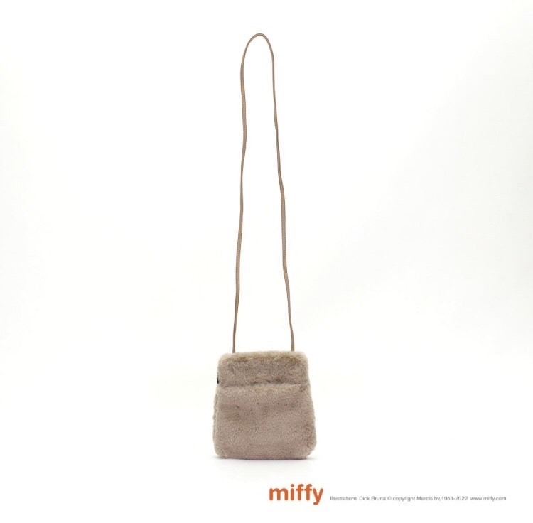 【ミッフィー(miffy)  ミニショルダー　モコモコファー　6042 ミルクティー】
