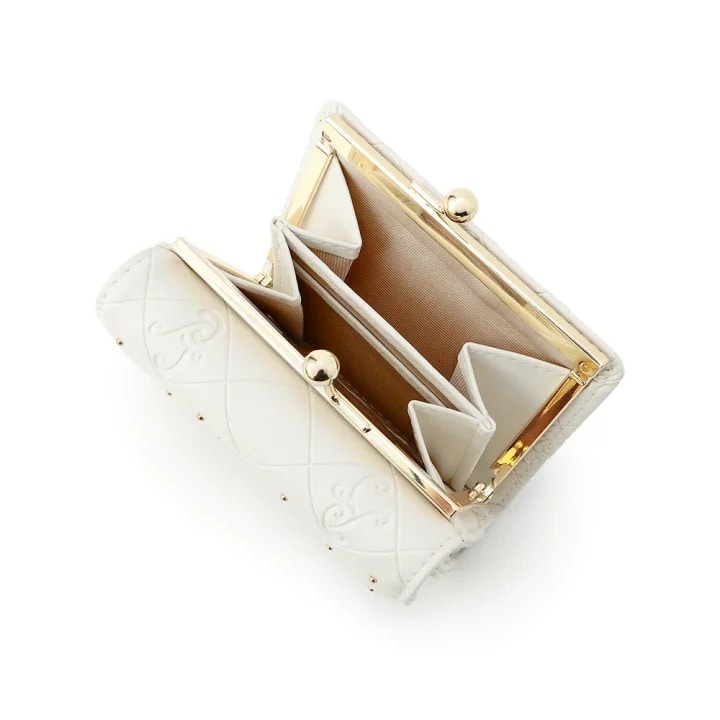 PAUL & JOE　(ポール＆ジョー)　口金ミニ財布 エンボススタッズ　ホワイト