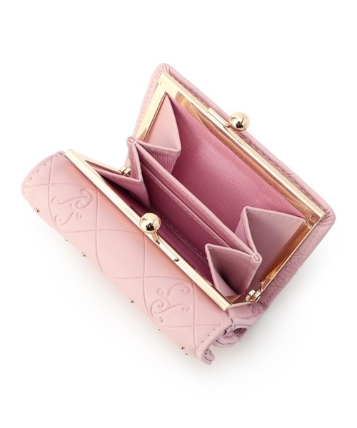 PAUL & JOE(ポール＆ジョー)　口金ミニ財布 エンボススタッズ　ピンク ピンク 口金