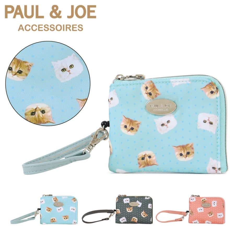 Paul&JOE 【ポールアンドジョー】リール付きコインパスケース　オレンジ（ピンク系）