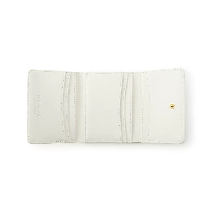 PAUL & JOE　(ポール＆ジョー)　口金ミニ財布 エンボススタッズ　ホワイト