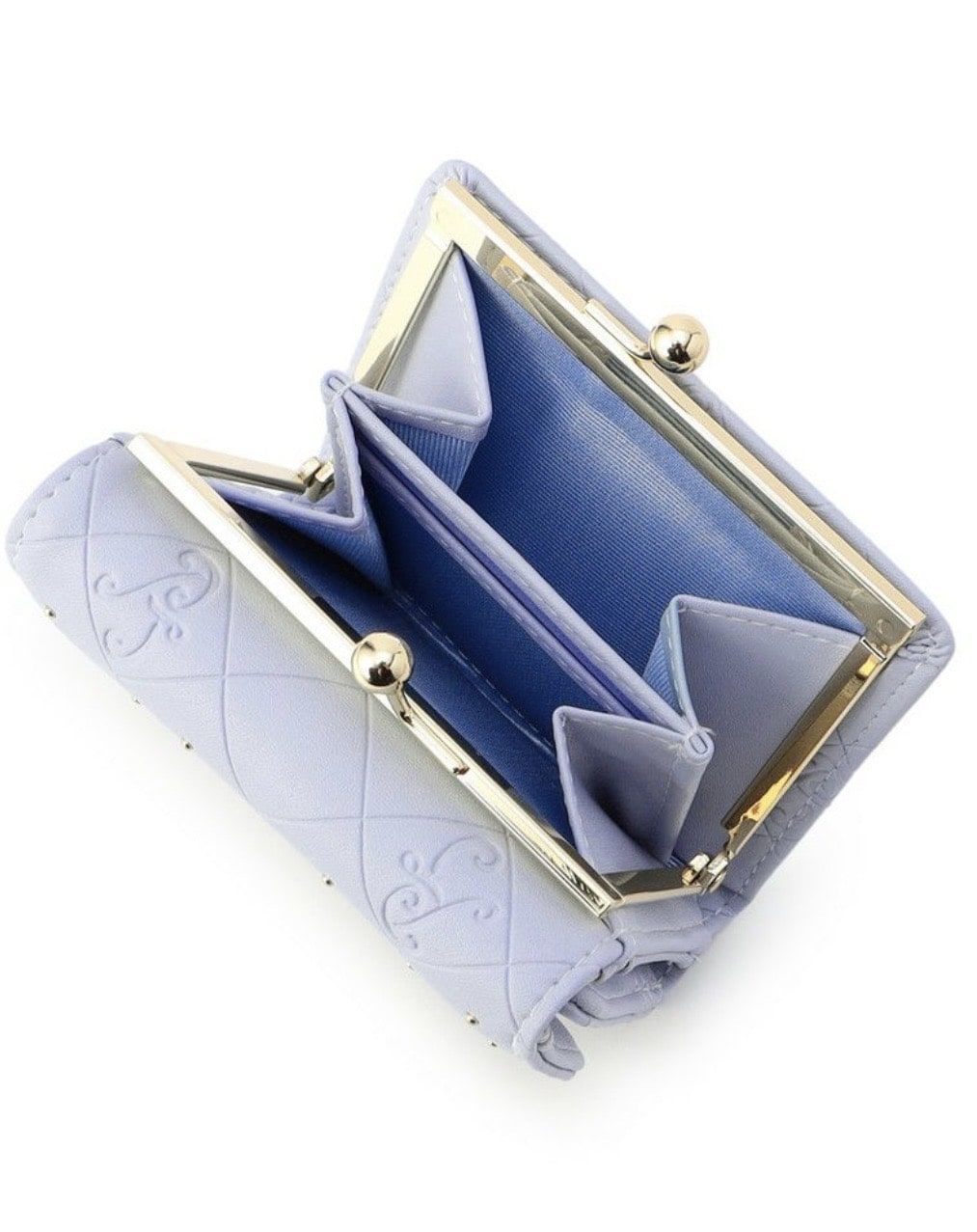 PAUL & JOE(ポール＆ジョー)　口金ミニ財布 エンボススタッズ　スカイ スカイ 口金