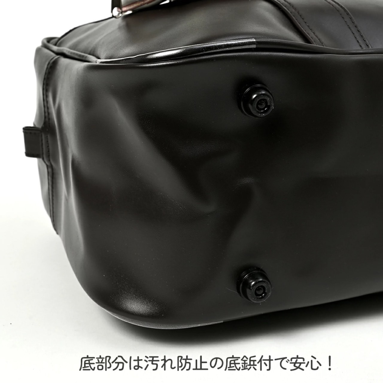 【サンリオ　キティ】 合皮 ハート ポーチ 付 スクール ボストン バッグ (キティ-ブラック)